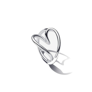 Anello Cuore Linea Sinuosa (Misura 60)