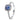 Anello Punto Luce Quadrato Blu (Misura 48)