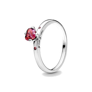 Anello Solitario Rosso (Misura 54)