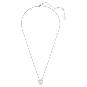 Pendente Ariana Grande x Swarovski Crystal Pearl, Taglio Round, Fiore, Bianco, Placcato rodio