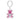 Portachiavi Swarovski Teddy Orso, Rosa, Placcato rodio