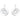 Orecchini Swarovski a goccia buco Further, bianco, Placcatura rodio