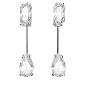 Orecchini Swarovski a barra Mesmera Taglio misto, Bianchi, Placcato rodio