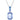 Pendente Millenia, Taglio ottagonale, Blu, Placcato rodio