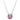 Pendente Bella V Taglio Round, Rosa, Placcato rodio