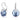 Orecchini Swarovski pendenti Bella V Taglio Round, Blu, Placcato rodio