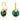 Orecchini Swarovski pendenti Bella V Taglio Round, Verdi, Placcato color oro