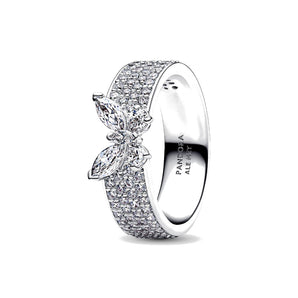 Anello Fascia Pavè con Farfalla Luminosa (Misura 52)
