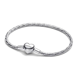 Bracciale maglia snake sfaccettata con chiusura a cuore (Misura 18 Cm)
