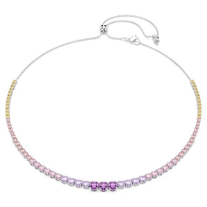 Collana Matrix Sfumatura di tagli Round, Multicolore, Placcato rodio