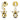 Orecchini pendenti Idyllia Crystal Pearl, Taglio misto, Ape, Multicolore, Placcato color oro