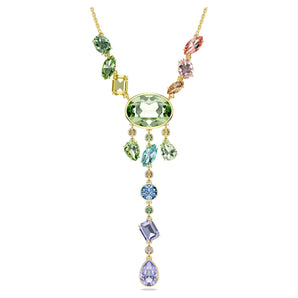 Collana a Y Gema Taglio misto, Multicolore, Placcato color oro