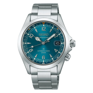 Orologio Seiko Alpinist bracciale acciaio quadrante azzurro