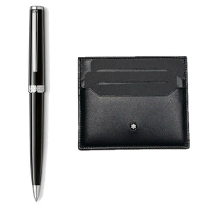 SET PENNA SFERA PIX + PORTA CARTE 6 CC, NERO 137793
