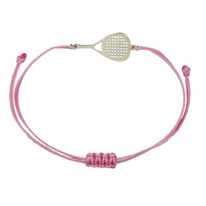 Bracciale Padel in argento 925 bracciale cordone tecnico colore rosa unisex racchetta mm 22