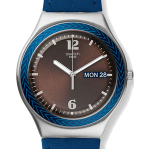 Orologio Swatch Djembe Blue cinturino pelle