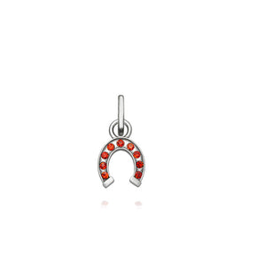 Mini charm ferro di cavallo  cristal rosso