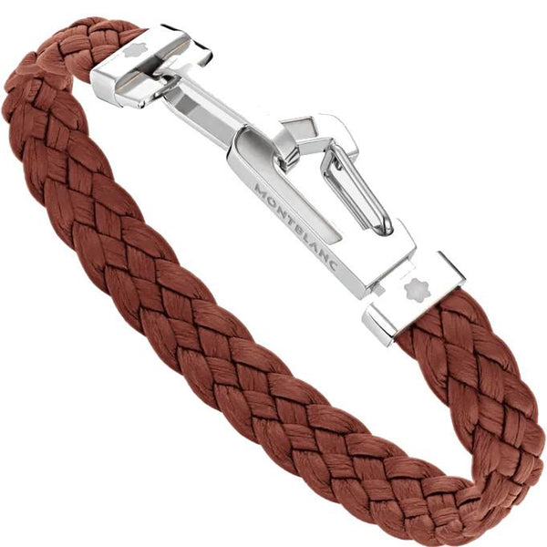 Bracciale Montblanc Duo in pelle marrone e acciaio