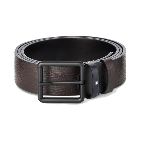 Cintura Montblanc reversibile in pelle marrone/nera da 35 mm