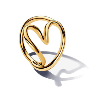 Anello Cuore Linea Sinuosa (Misura 52)