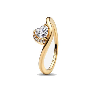 Anello Onda con Cuore Luminoso (Misura 54)
