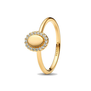 Anello Ovale e Pavè da incidere (Misura 54)