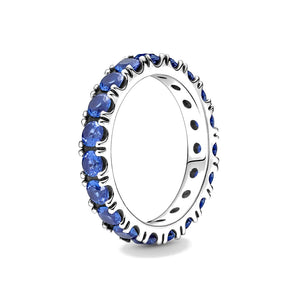 Anello Pandora fascia scintillante blu (Misura 52)