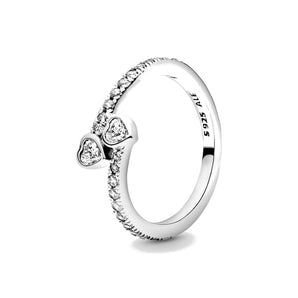 Anello Pandora due cuori scintillanti (Misura 54)