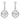 Orecchini pendenti Constella Taglio Round, Dancing stone, Bianchi, Placcato rodio
