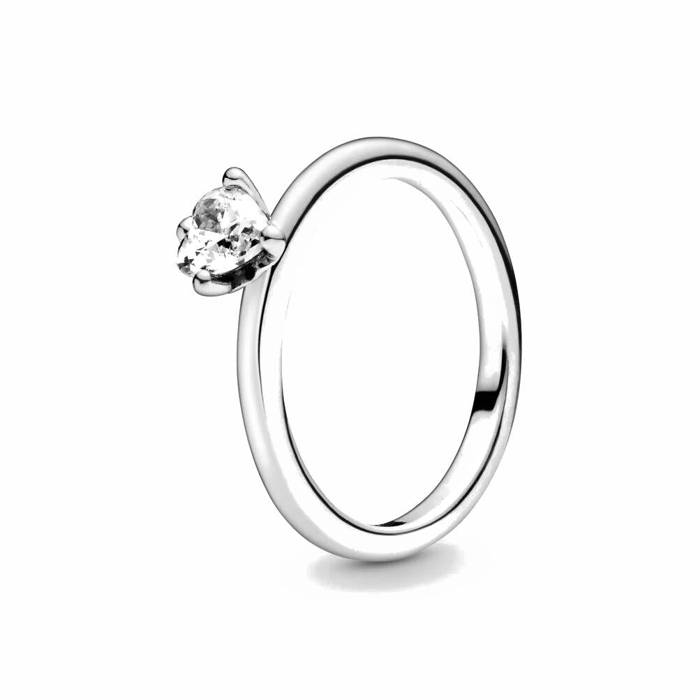 Anello Pandora solitario con cuore (Misura 50)