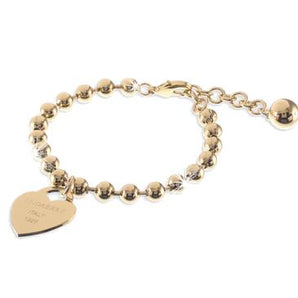 Bracciale Unoaerre con palline e cuore placcato oro rosa