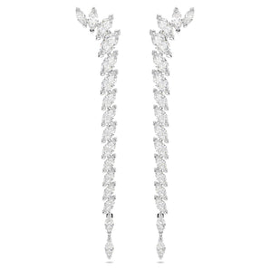 Orecchini Mesmera Taglio Marquise, Bianchi, Placcato rodio