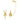 Orecchini pendenti con ear cuff Idyllia Taglio misto, Cuore con chiave, Rosa, Placcato color oro