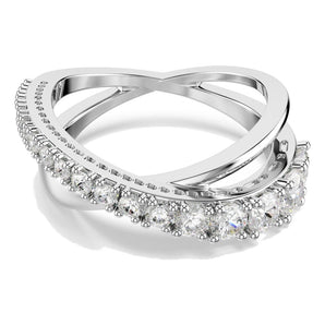 Anello Iperbola - Tagli Misti - Bianco - Swarovski (Misura 60)