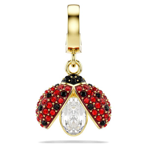 Charm Idyllia Taglio misto, Coccinella, Rosso, Placcato color oro