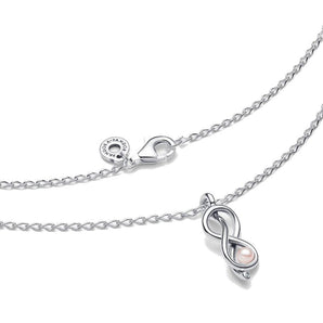Collana Legame Infinito con Perla Rosa Artificiale