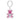 Portachiavi Swarovski Teddy Orso, Rosa, Placcato rodio