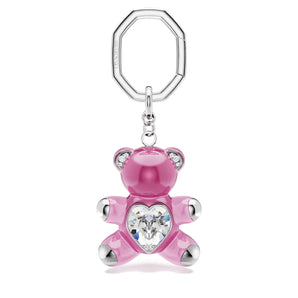 Portachiavi Swarovski Teddy Orso, Rosa, Placcato rodio