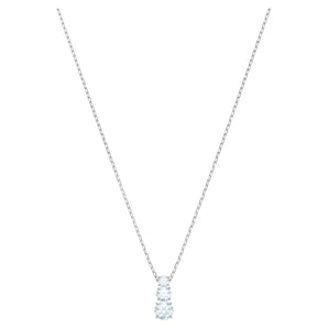Collana Swarovski Pendente Attract Trilogy Round, bianco, Placcatura rodio