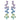 Orecchini pendenti Gema Taglio misto, Chandelier, Lunghi, Multicolore, Placcato color oro