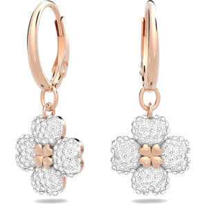 Orecchini Swarovski Latisha color oro rosa con pietre bianche