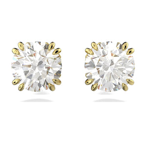 Orecchini Swarovski a lobo Constella Taglio tondo, Bianchi, Placcato color oro