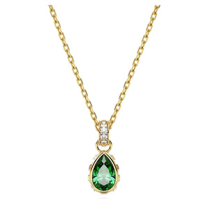 Pendente Swarovski Stilla Taglio Pear, Verde, Placcato color oro