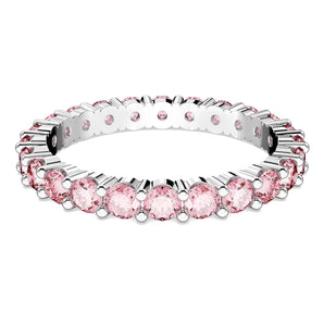 Anello Swarovski Matrix Taglio tondo, Rosa, Placcato rodio (misura 58)