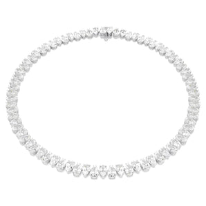 Collana Swarovski Matrix Taglio Pear, Bianca, Placcato rodio
