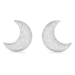 Orecchini Swarovski a clip Luna, Bianchi, Placcato rodio
