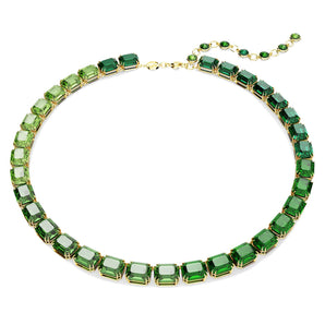 Collana Swarovski Millenia Taglio Octagon, Sfumatura di colore, Verde, Placcato color oro
