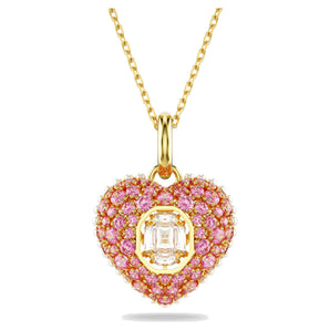 Pendente Swarovski Hyperbola Taglio Octagon, Crystal Pearl, Cuore, Rosa, Placcato color oro