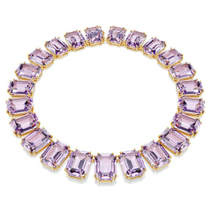 Collana Tennis Millenia Cristalli oversize, Taglio ottagonale, Viola, Placcato color oro