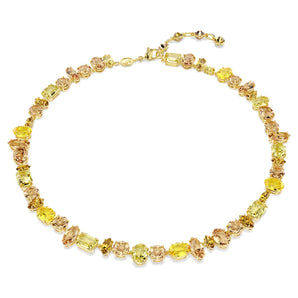 Collana Swarovski Tennis Gema Taglio misto, Giallo, Placcato color oro